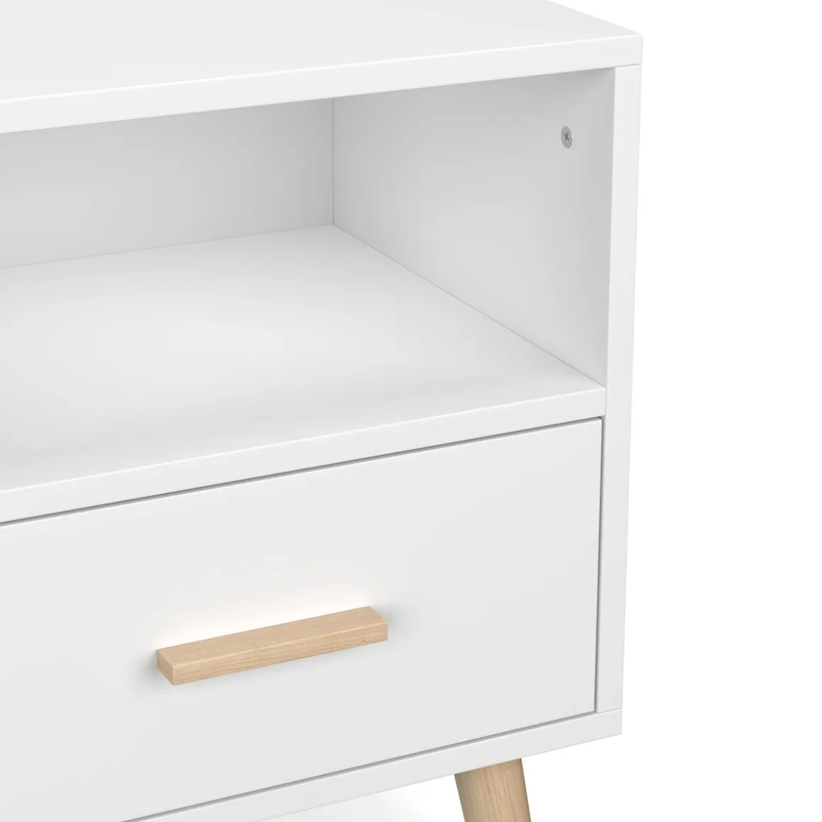 Nachttisch NORDIC 40 x 51 cm weiss/natur