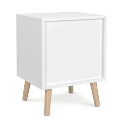 Nachttisch NORDIC 40 x 51 cm weiss/natur