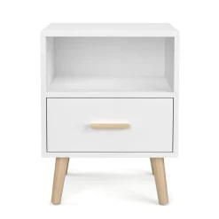 Nachttisch NORDIC 40 x 51 cm weiss/natur