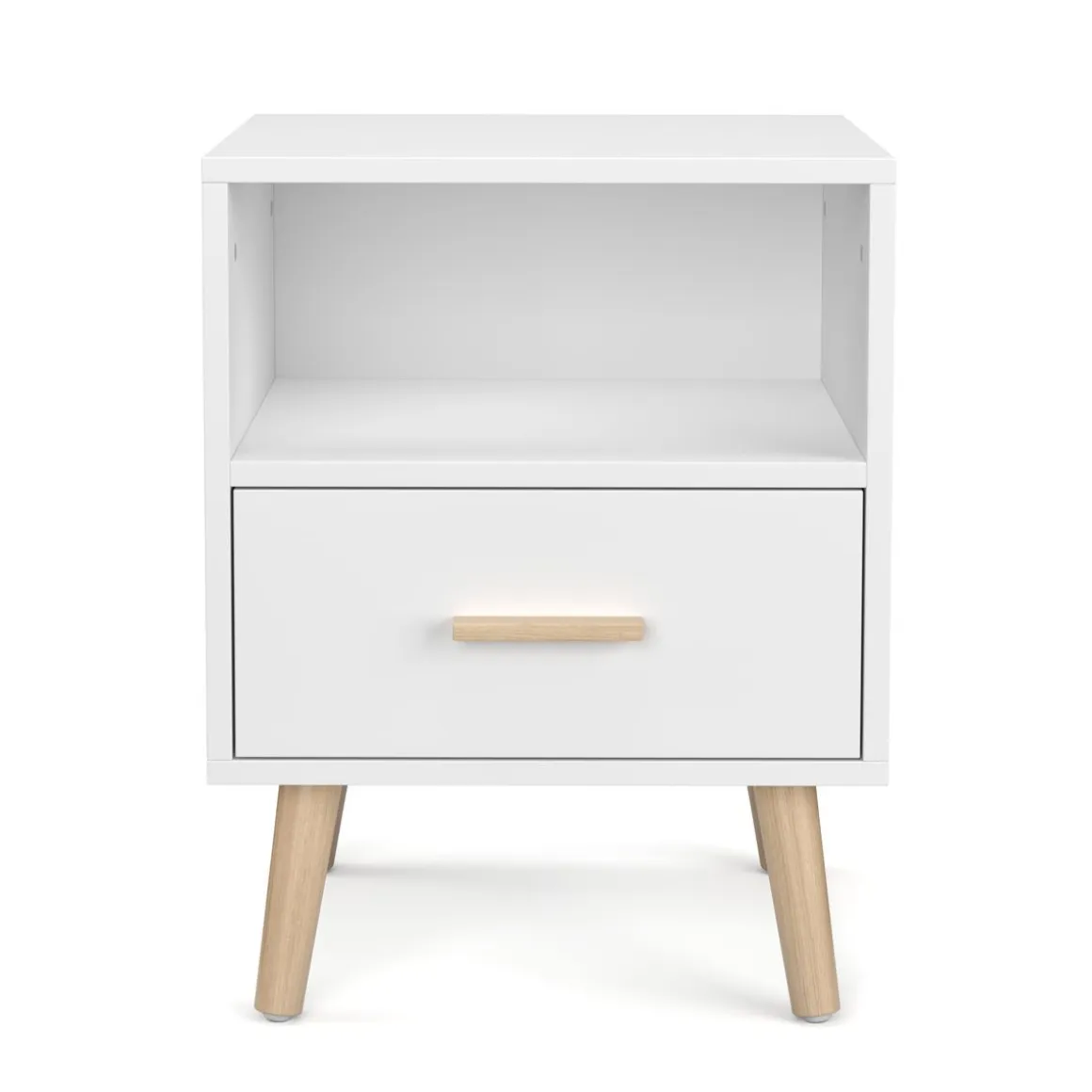 Nachttisch NORDIC 40 x 51 cm weiss/natur
