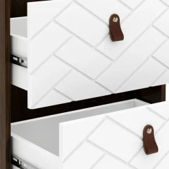 Nachttisch NORDRIFT 49 x 69 cm braun/weiss