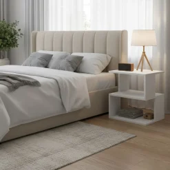 Nachttisch SOVIE 40 x 45 cm 2er Set weiss