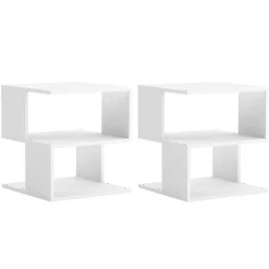 Nachttisch SOVIE 40 x 45 cm 2er Set weiss