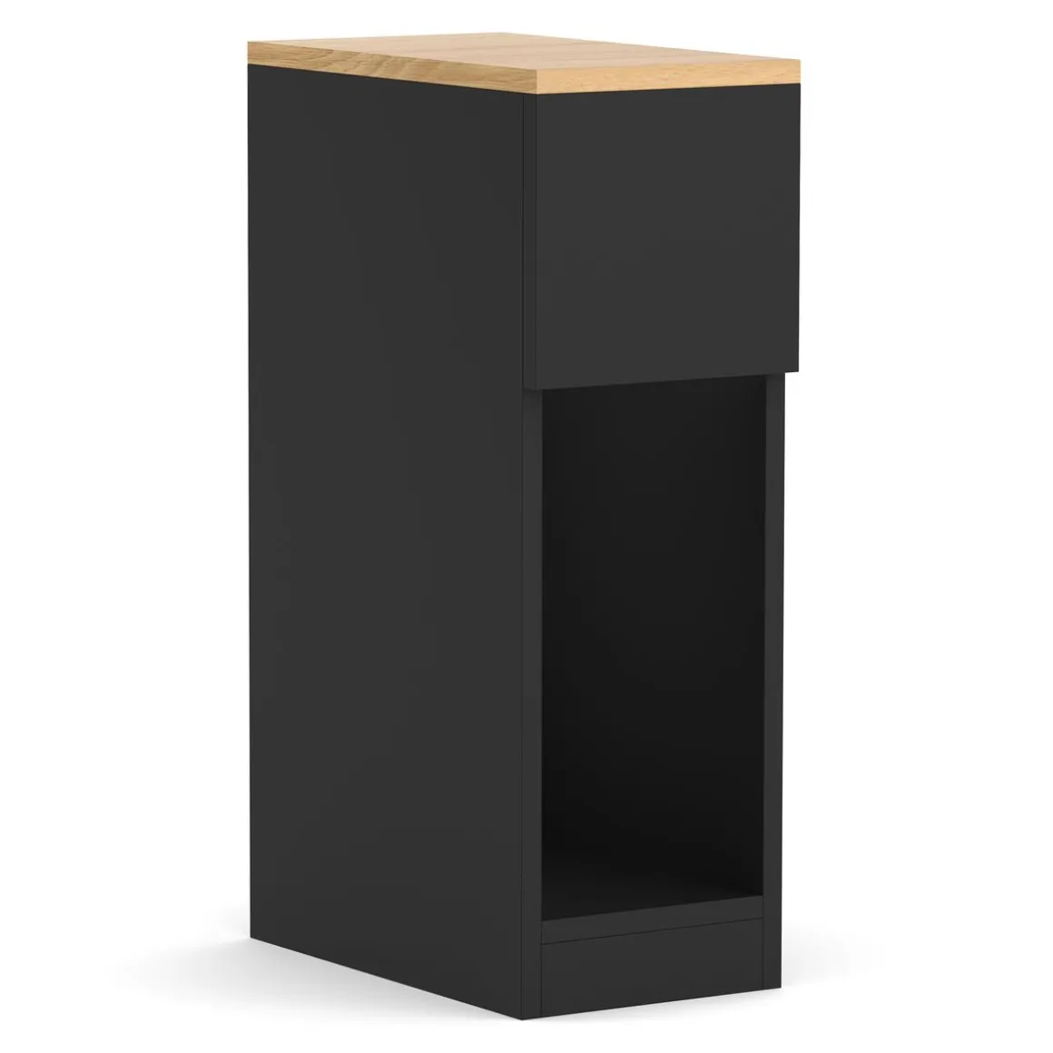 Nachttisch TIVRA mit Schublade 20 x 60 cm 2er Set schwarz/braun