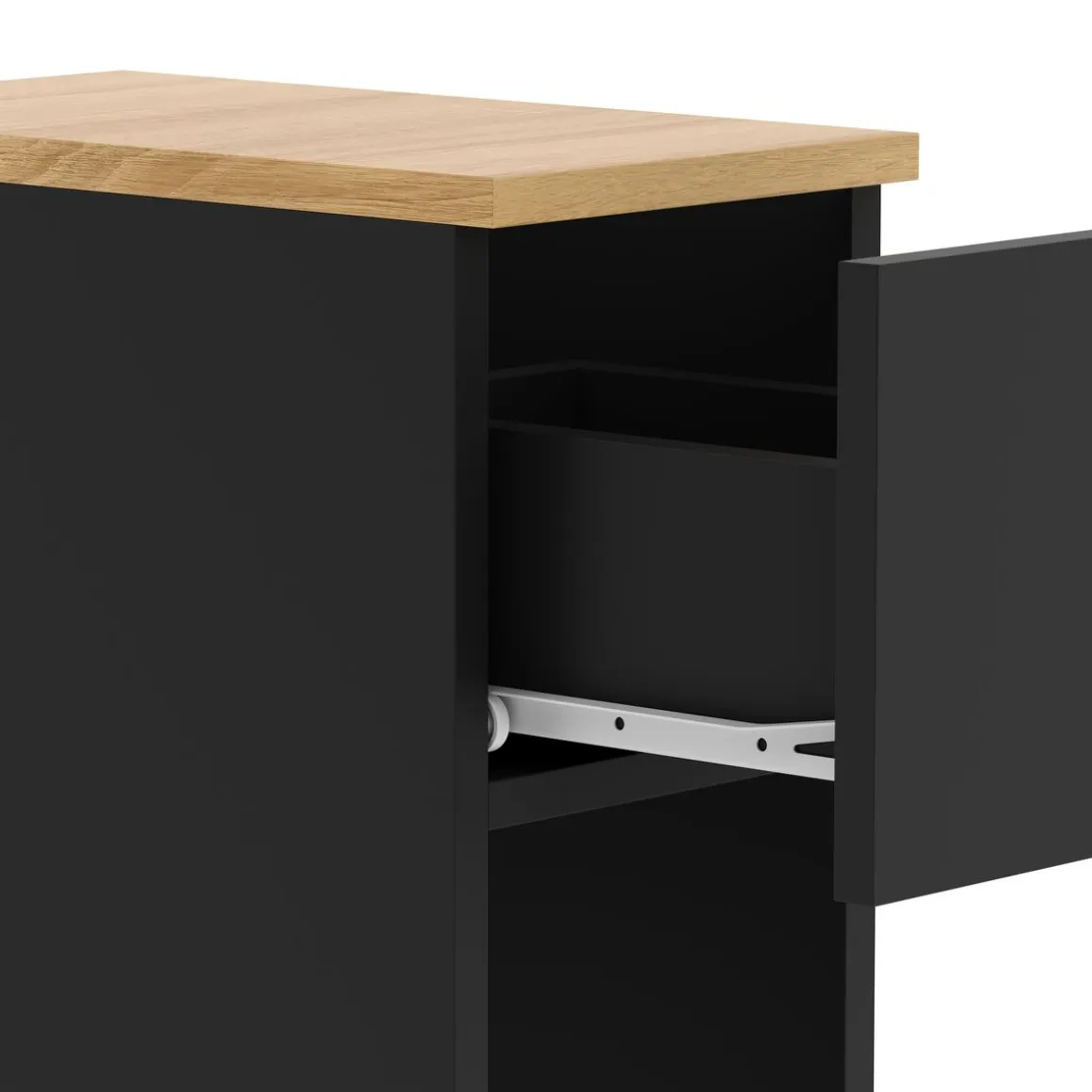 Nachttisch TIVRA mit Schublade 20 x 60 cm 2er Set schwarz/braun