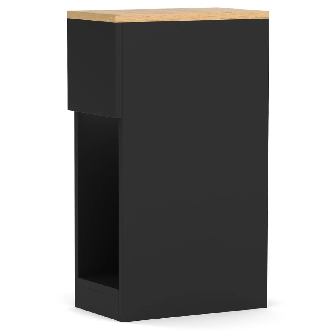 Nachttisch TIVRA mit Schublade 20 x 60 cm 2er Set schwarz/braun