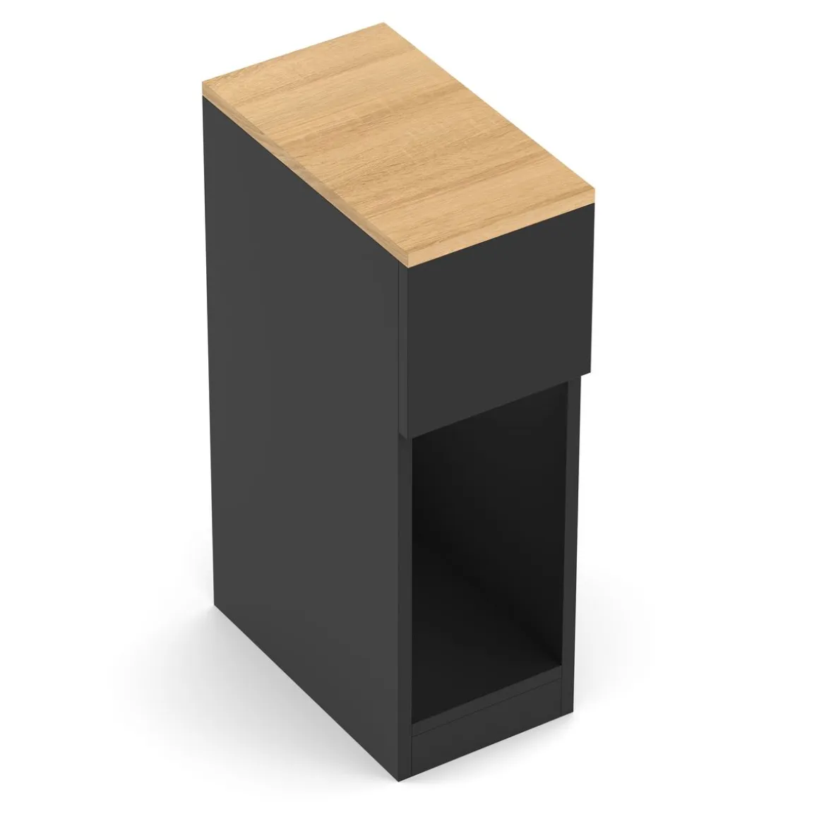 Nachttisch TIVRA mit Schublade 20 x 60 cm 2er Set schwarz/braun