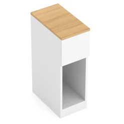 Nachttisch TIVRA mit Schublade 20 x 60 cm 2er Set weiss/braun