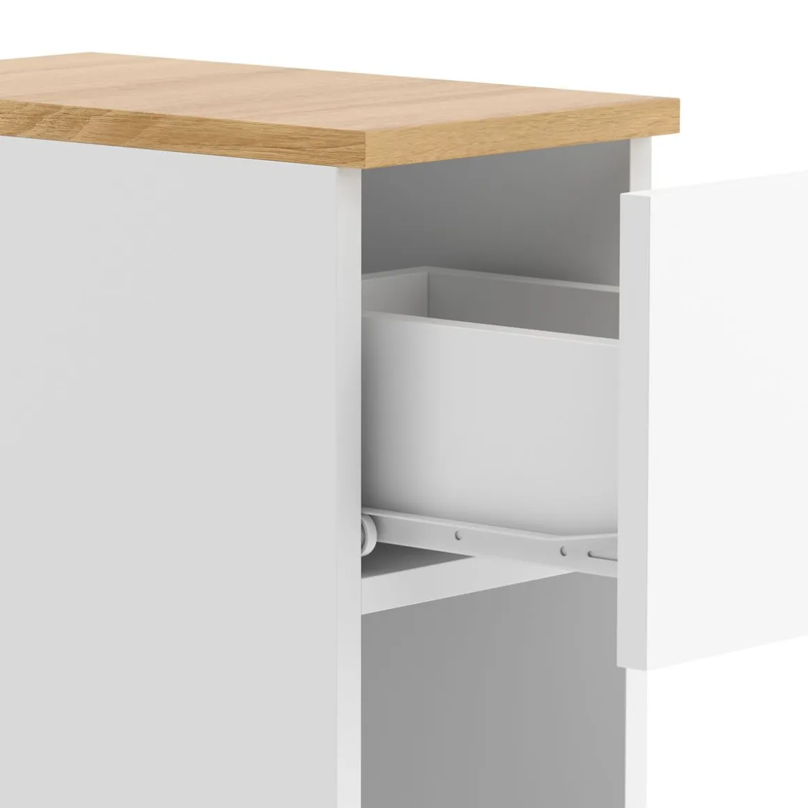 Nachttisch TIVRA mit Schublade 20 x 60 cm 2er Set weiss/braun