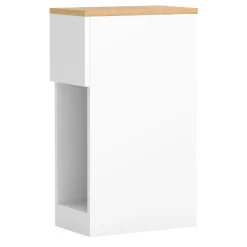 Nachttisch TIVRA mit Schublade 20 x 60 cm 2er Set weiss/braun