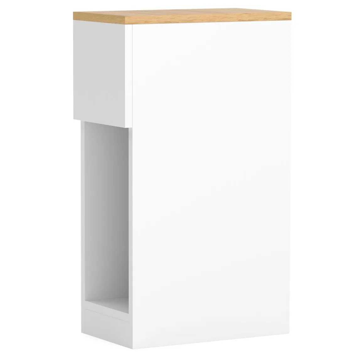 Nachttisch TIVRA mit Schublade 20 x 60 cm 2er Set weiss/braun