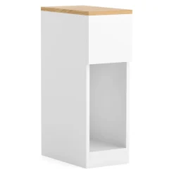 Nachttisch TIVRA mit Schublade 20 x 60 cm 2er Set weiss/braun