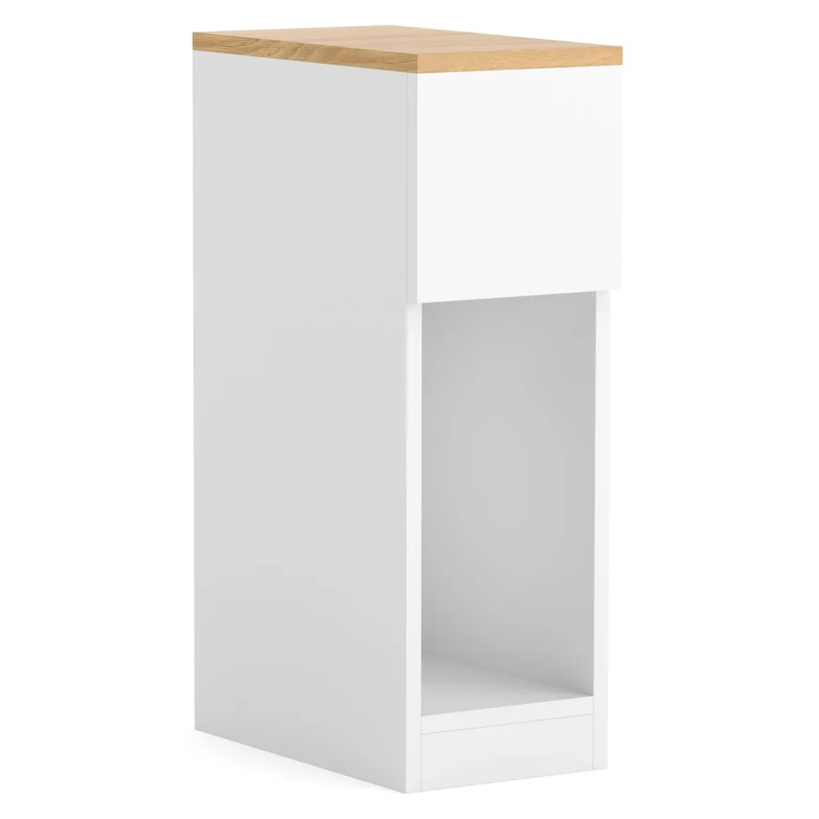 Nachttisch TIVRA mit Schublade 20 x 60 cm 2er Set weiss/braun