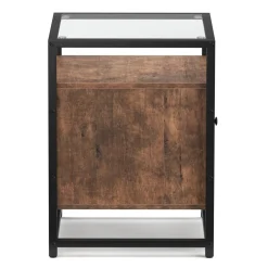 Nachttisch Vintage BONITA mit Glasplatte 40 x 60 cm