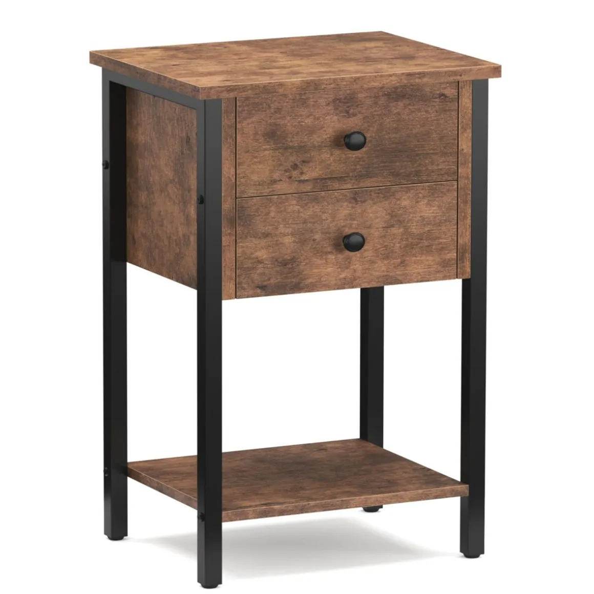 Nachttisch Vintage BONITA 35 x 68 cm mit 2 Schubladen