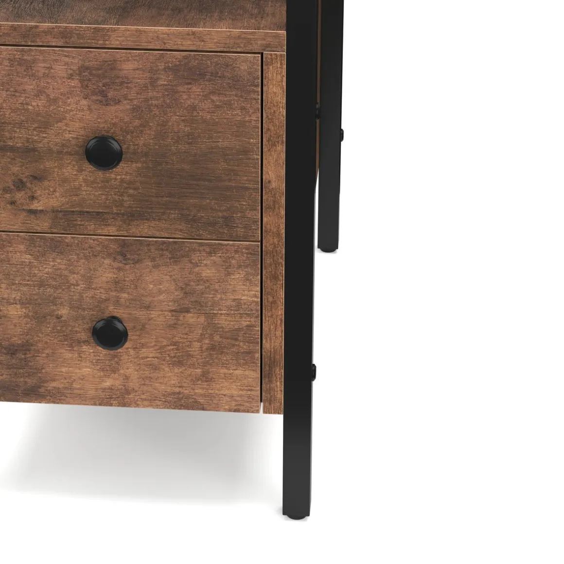 Nachttisch Vintage BONITA 30 x 61 cm mit 2 Schubladen