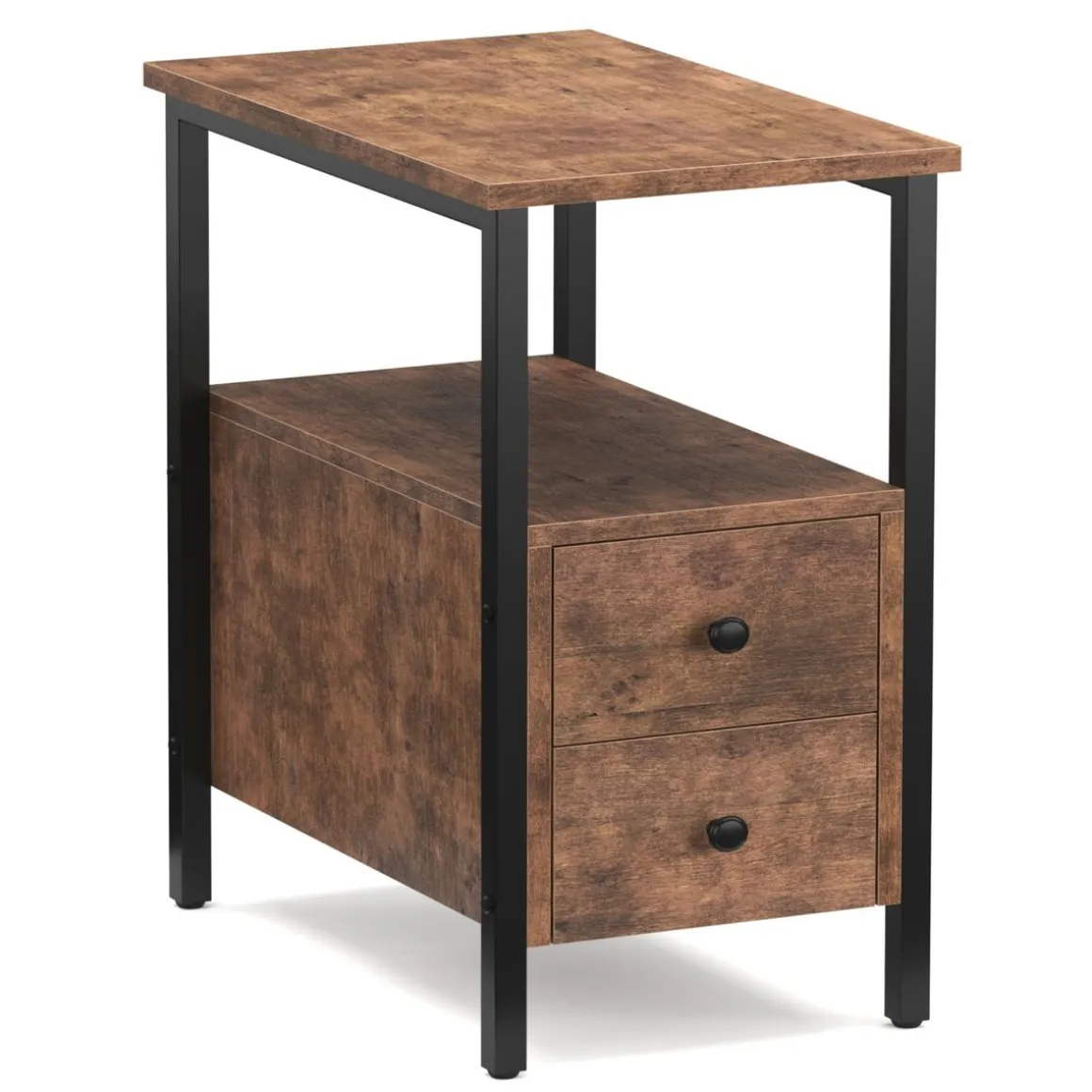 Nachttisch Vintage BONITA 30 x 61 cm mit 2 Schubladen