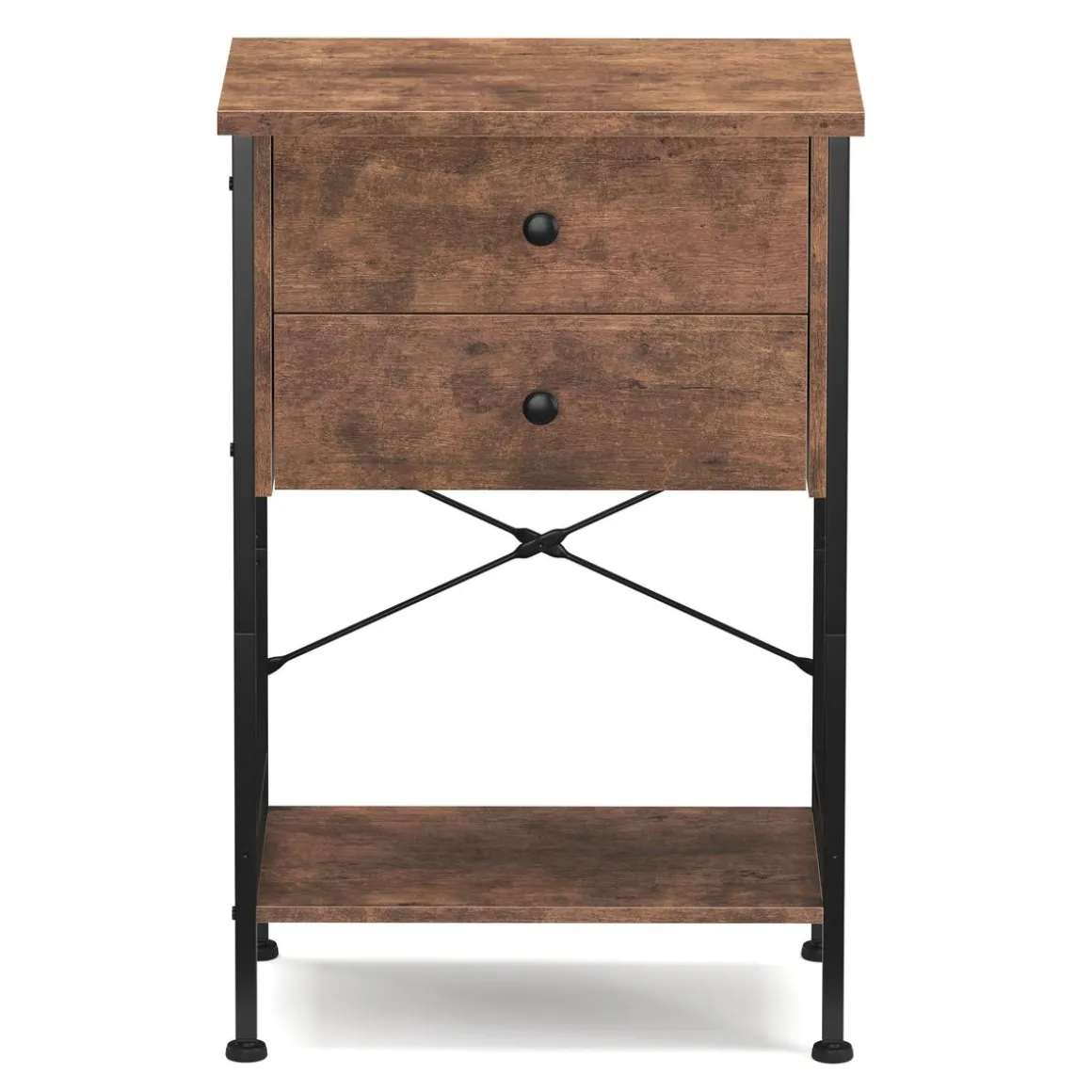 Nachttisch Vintage BONITA 35 x 69 cm mit 2 Schubladen