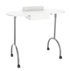 Nageltisch faltbar mit Rollen 98 x 77 x 44 cm weiss