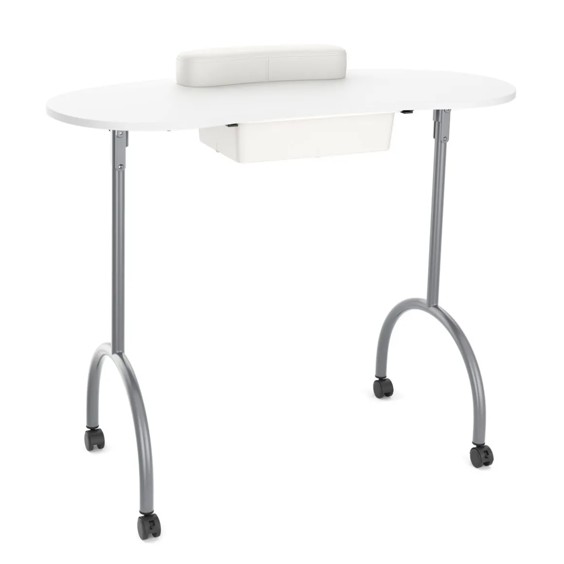 Nageltisch faltbar mit Rollen 98 x 77 x 44 cm weiss