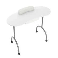 Nageltisch faltbar mit Rollen 98 x 77 x 44 cm weiss