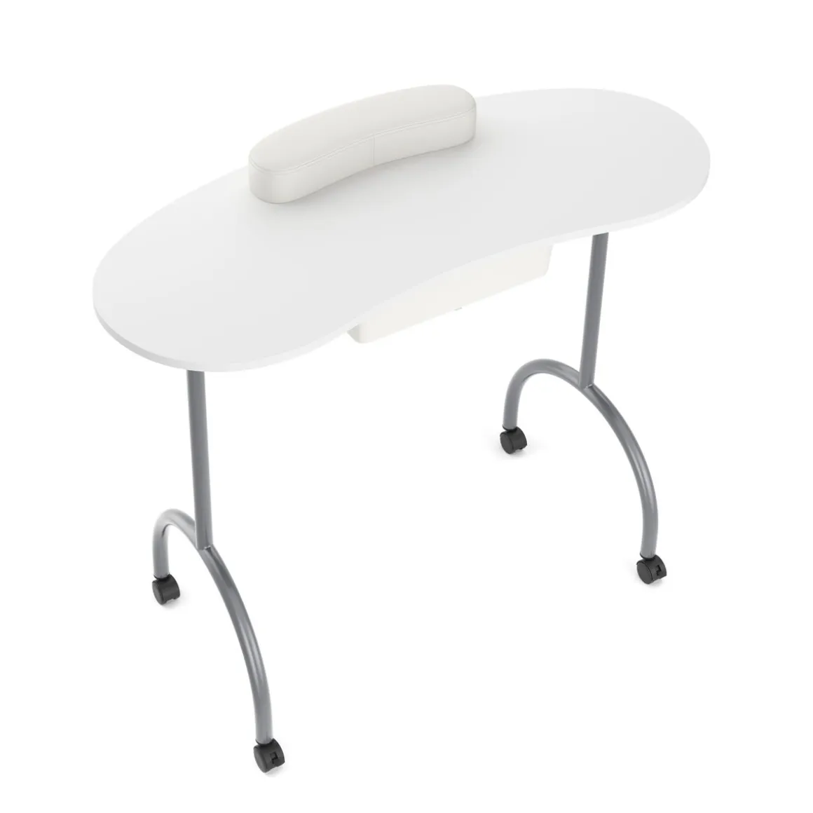 Nageltisch faltbar mit Rollen 98 x 77 x 44 cm weiss
