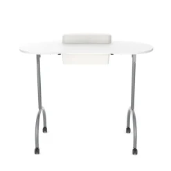 Nageltisch faltbar mit Rollen 98 x 77 x 44 cm weiss