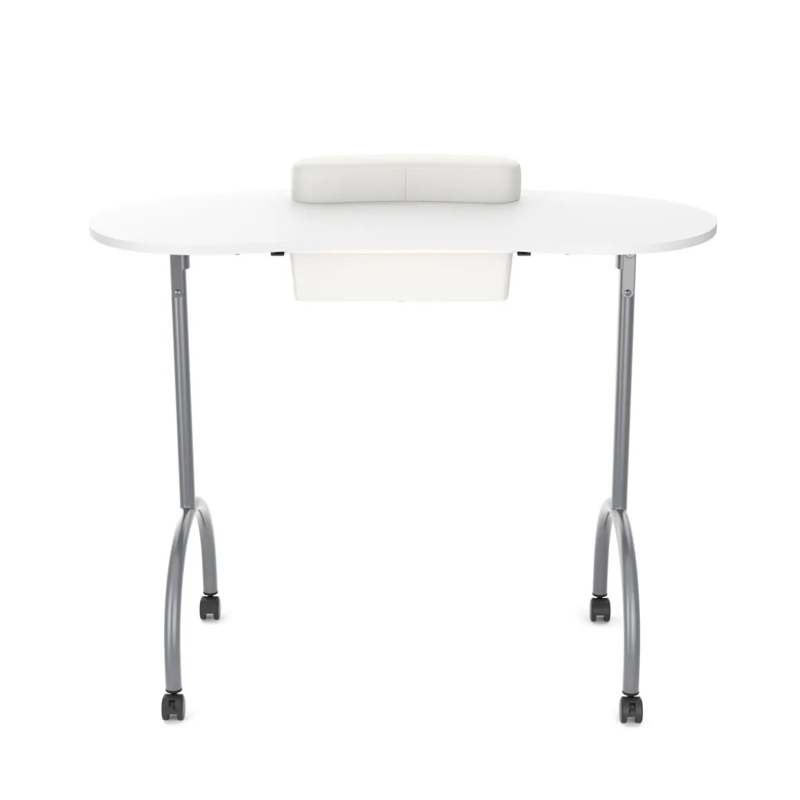 Nageltisch faltbar mit Rollen 98 x 77 x 44 cm weiss