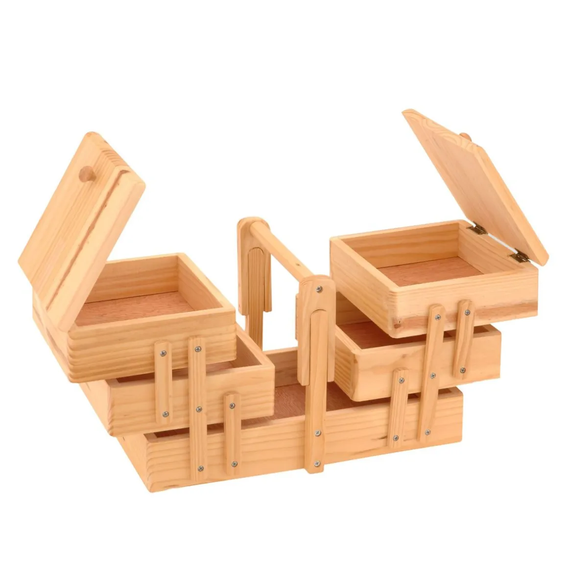 Nähkasten Holz 3 Ebenen faltbar