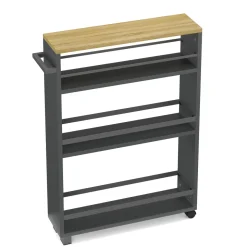 Nischenregal schmal 15 x 54 x 78 cm anthrazit/hellbraun