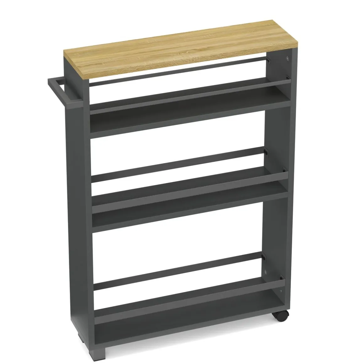 Nischenregal schmal 15 x 54 x 78 cm anthrazit/hellbraun