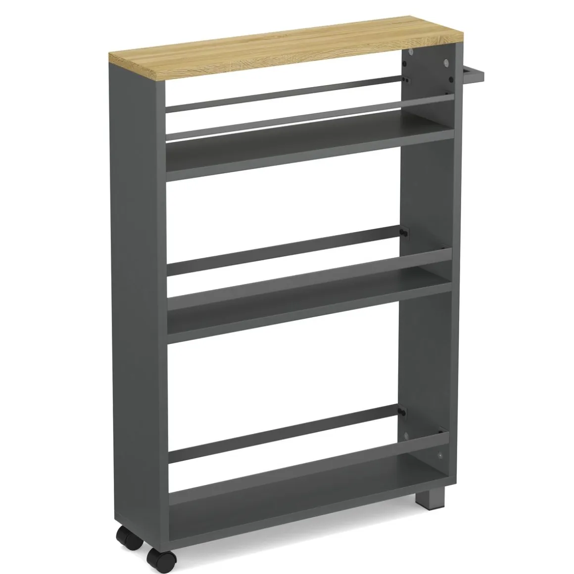 Nischenregal schmal 15 x 54 x 78 cm anthrazit/hellbraun