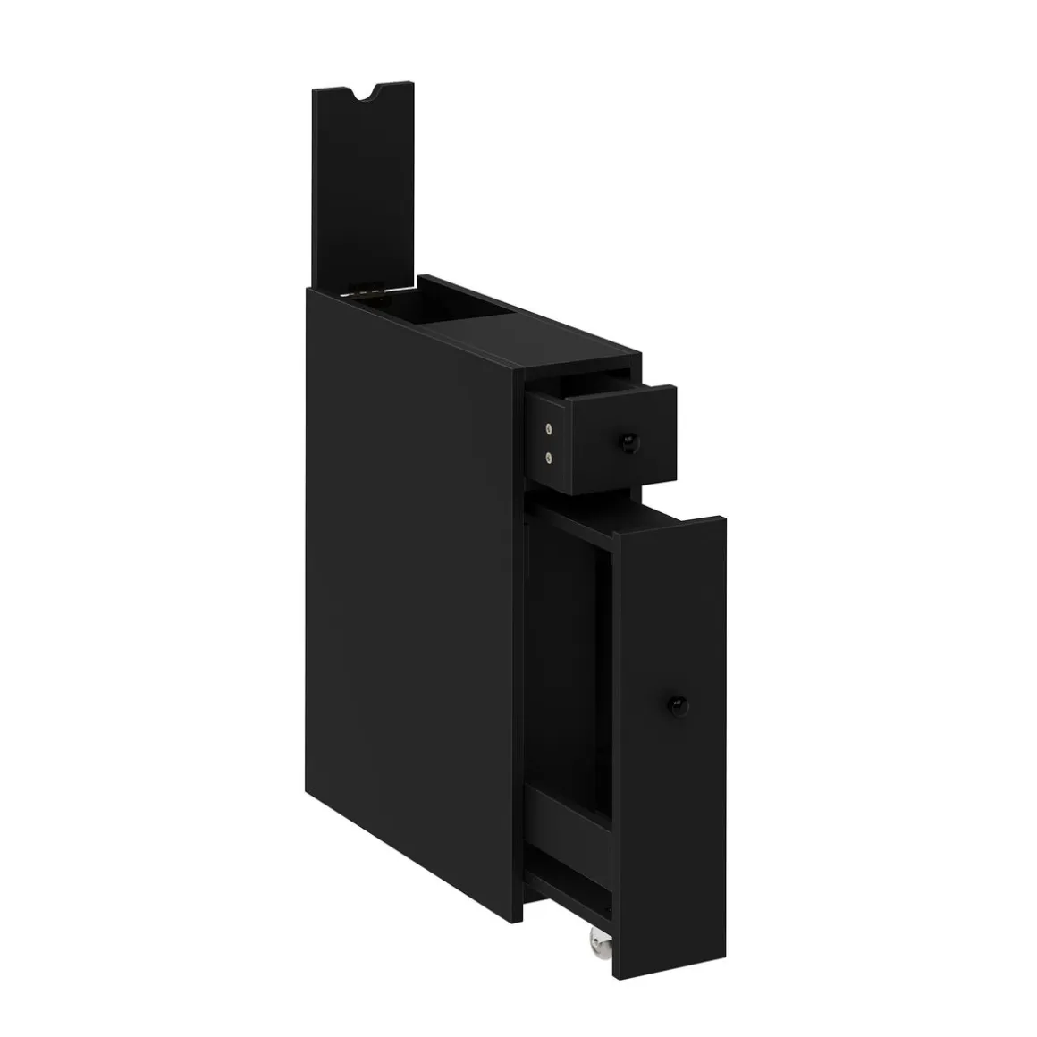 Nischenregal schmal 16 x 48 x 58 cm schwarz