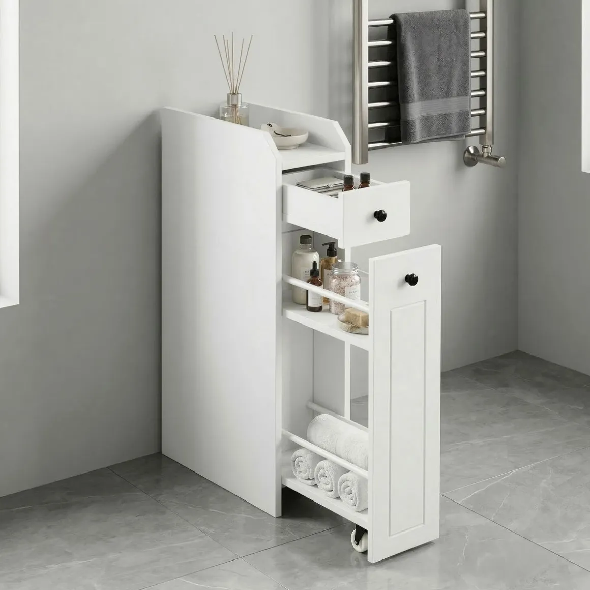 Nischenregal schmal 18 x 40 x 70 cm weiss