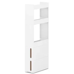 Nischenregal 17 x 45 x 107 cm weiss/braun