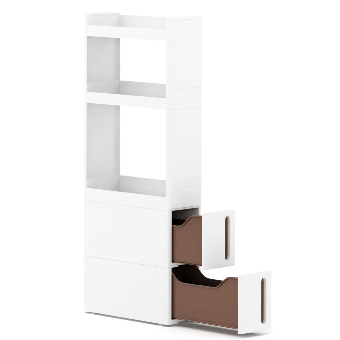 Nischenregal 17 x 45 x 107 cm weiss/braun