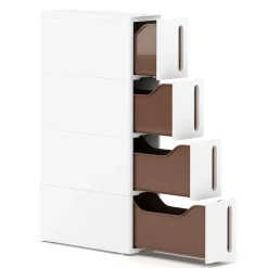 Nischenregal 17 x 45 x 84 cm weiss/braun