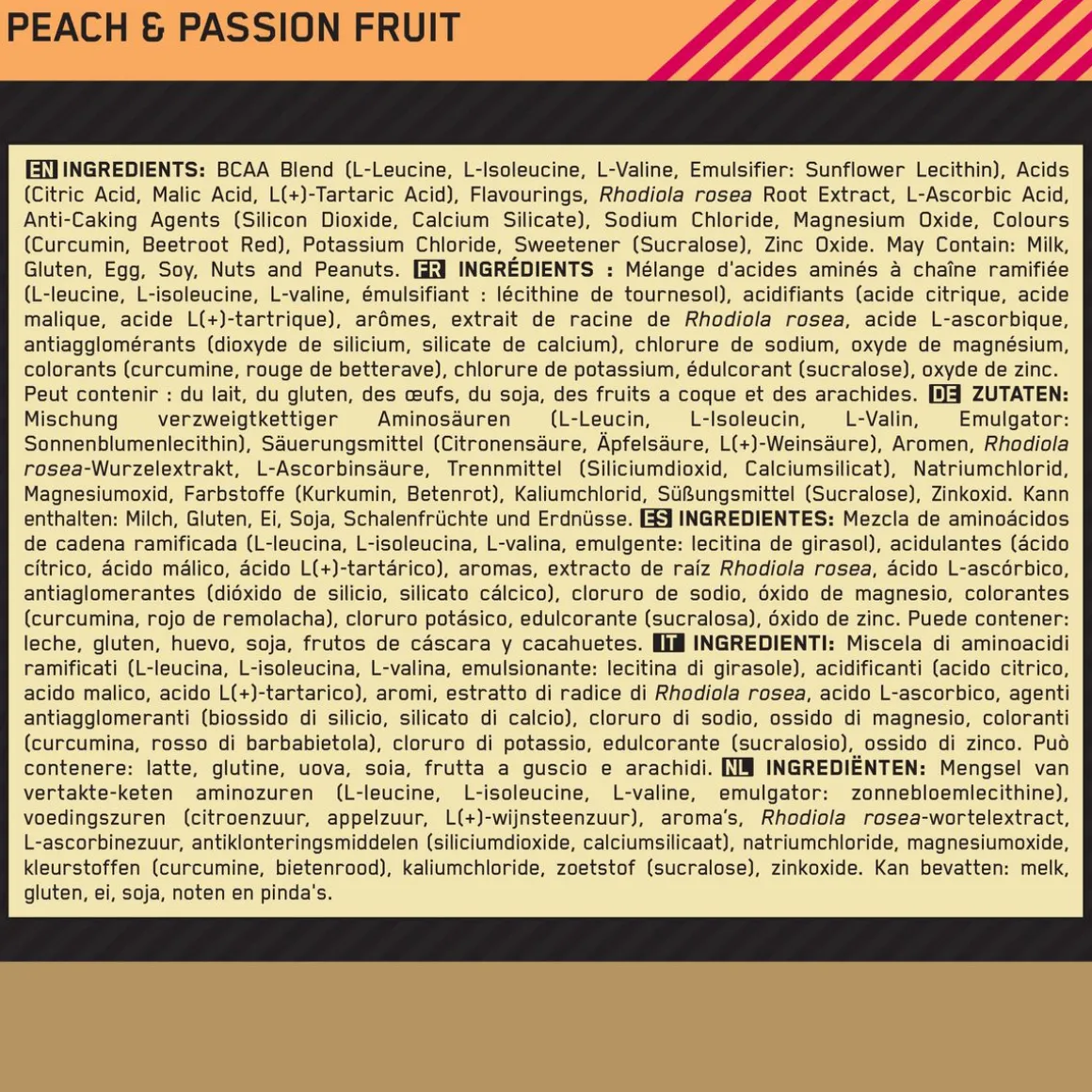 Optimum Nutrition BCAA Pulver 266 g Peach and Passion fruit