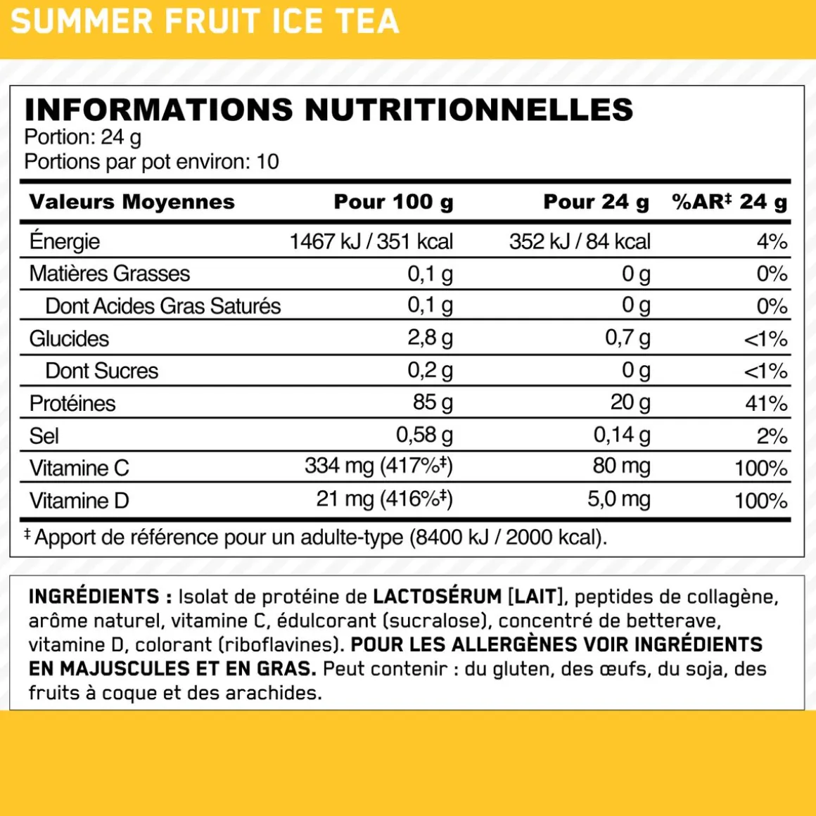 Optimum Nutrition Clear Whey Collagen 240 g Summer Ice Tea