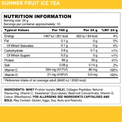 Optimum Nutrition Clear Whey Collagen 240 g Summer Ice Tea