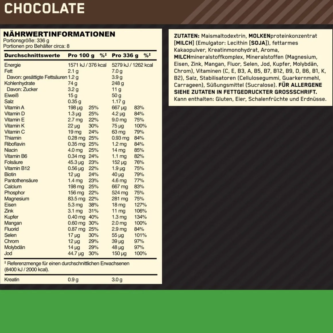 Optimum Nutrition Serious Mass 2721 g Chocolate