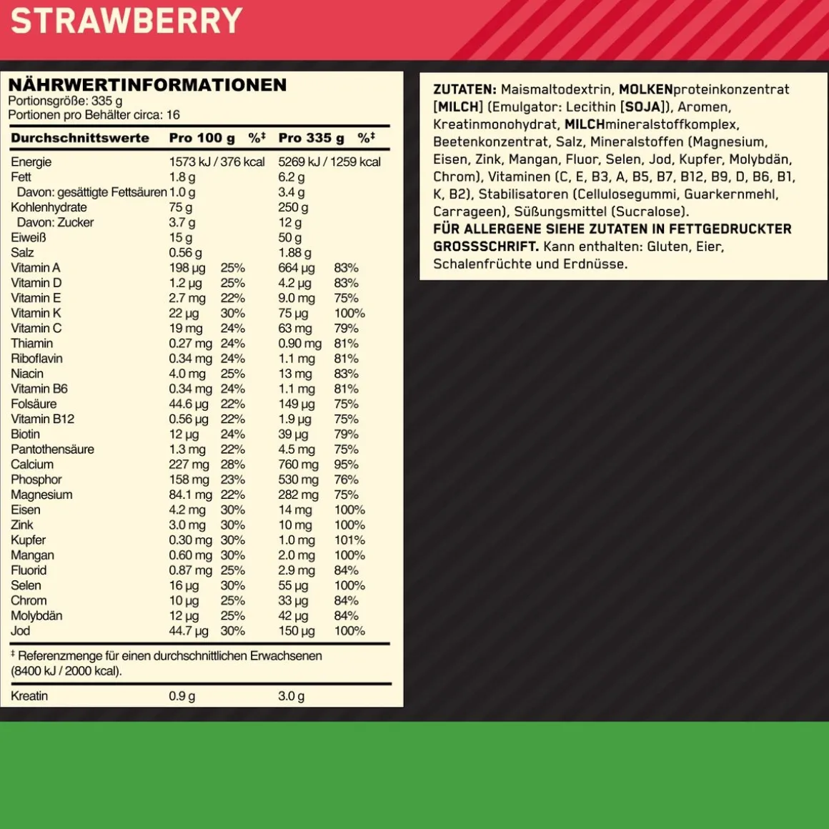 Optimum Nutrition Serious Mass 5443 g Strawberry