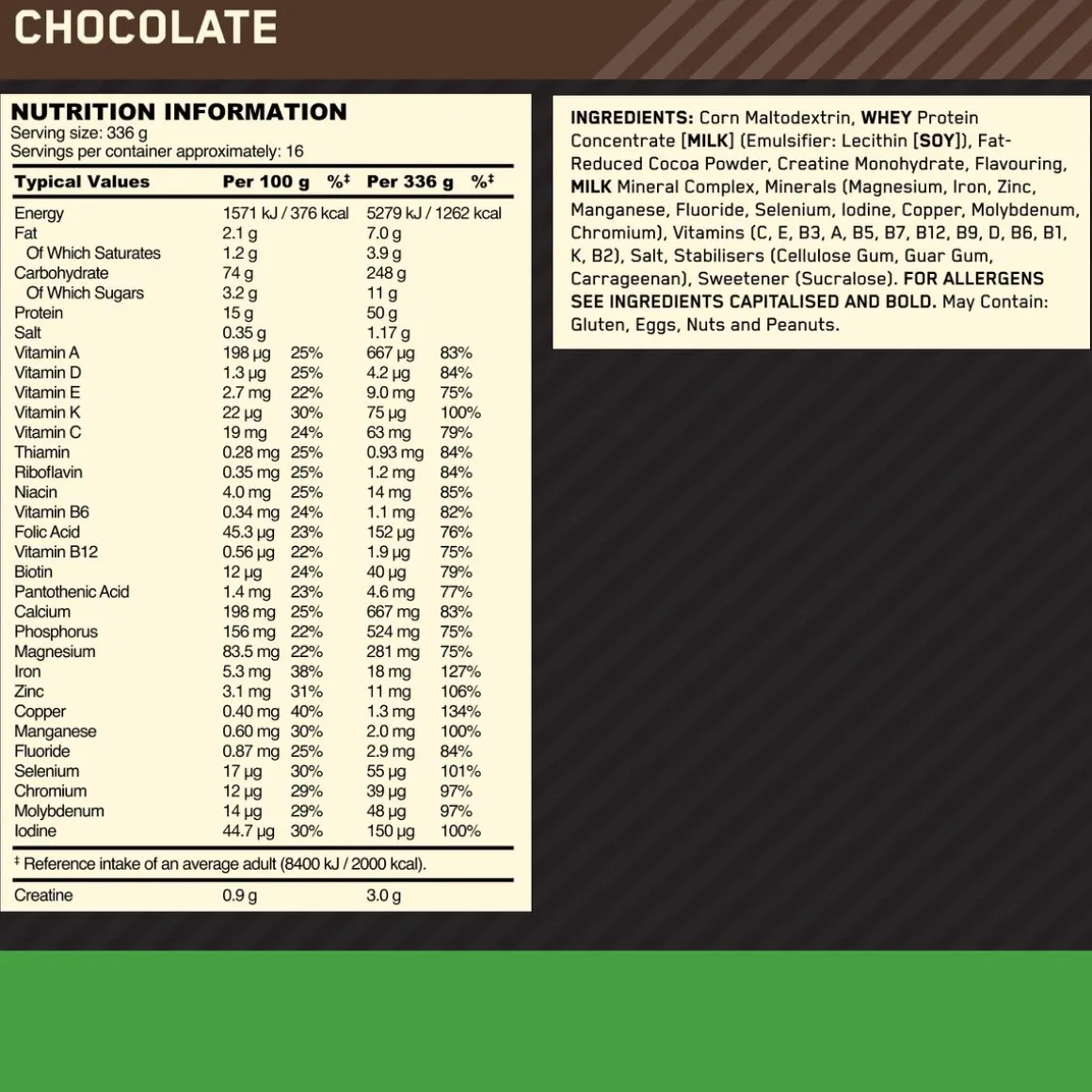 Optimum Nutrition Serious Mass 5443 g Chocolate