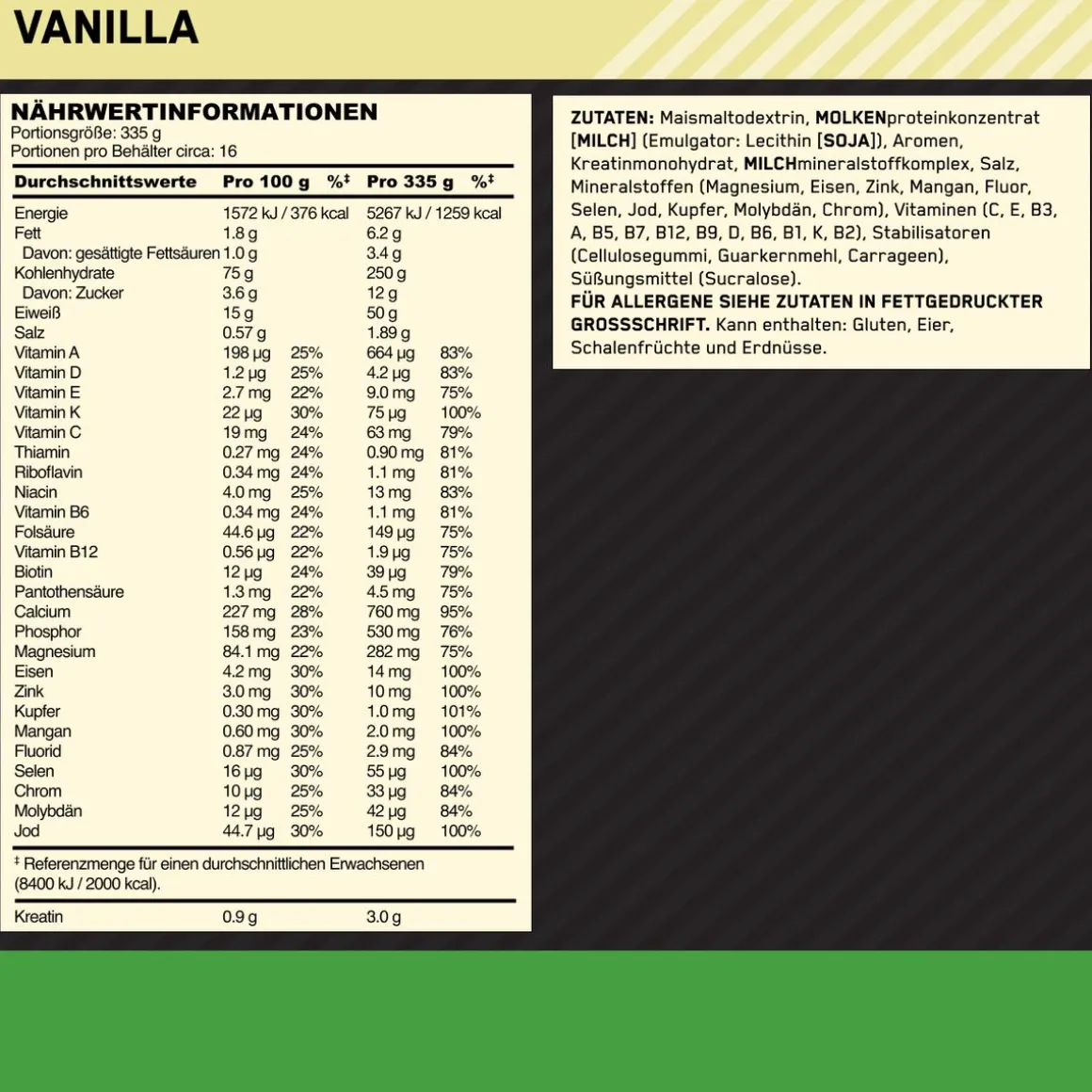 Optimum Nutrition Serious Mass 5450 g Vanilla