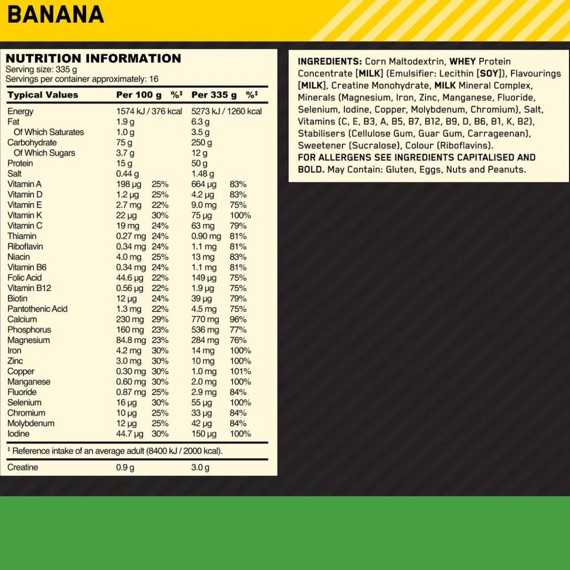 Optimum Nutrition Serious Mass 5443 g Banana