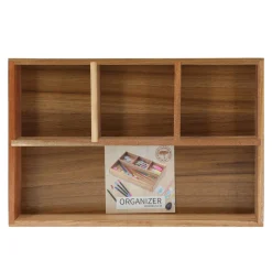 Organizer Holz 4 Fächer 30 x 20 x 5 cm natur