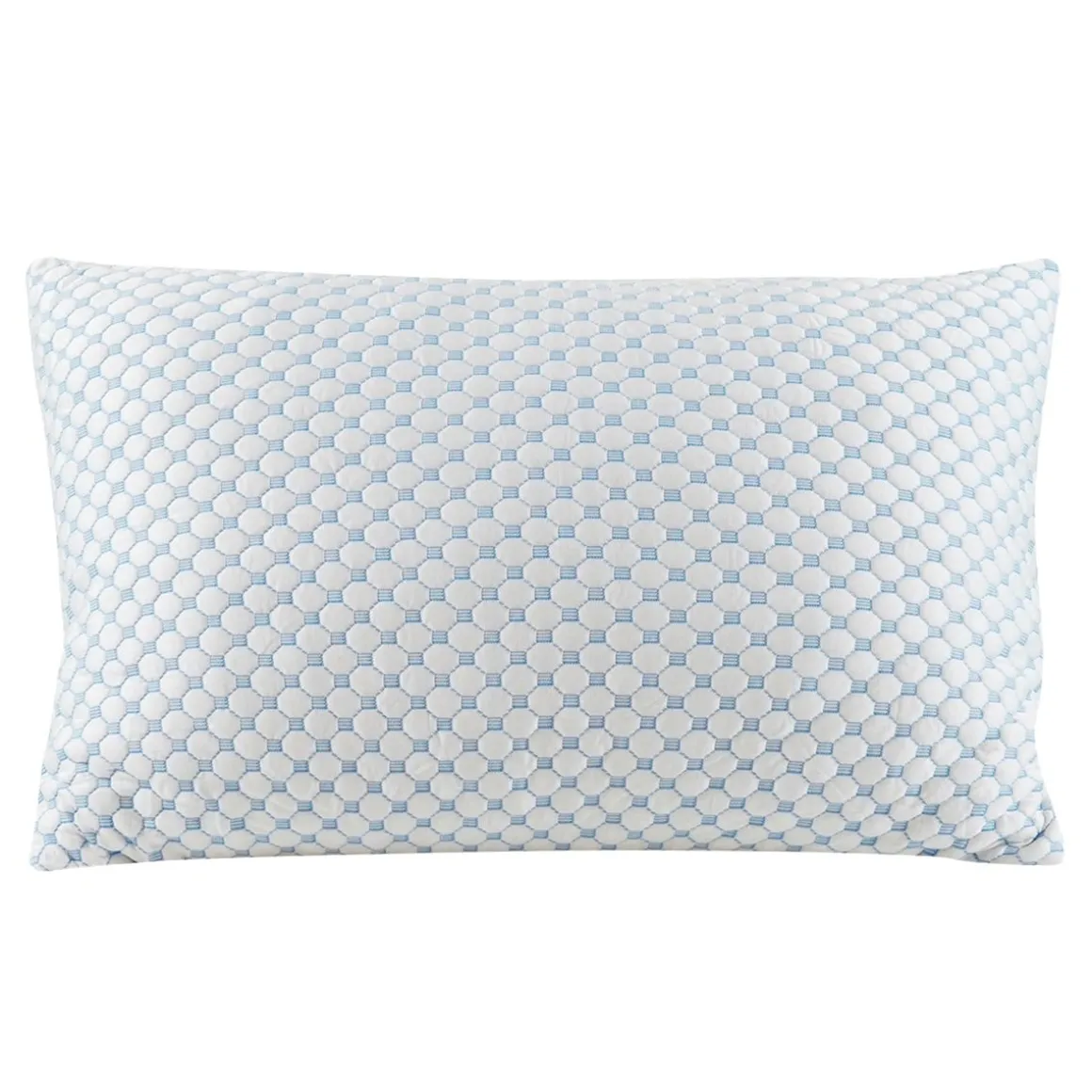 Orthopädisches Kopfkissen kühlend 71 x 51 cm weiss/blau