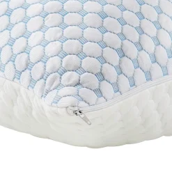 Orthopädisches Kopfkissen kühlend 71 x 51 cm weiss/blau