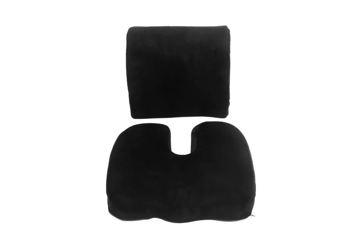 Orthopädisches Sitzkissen und Rückenkissen 2er Set schwarz