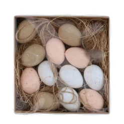 Osterdeko Ostereier Set 12-teilig 3 cm